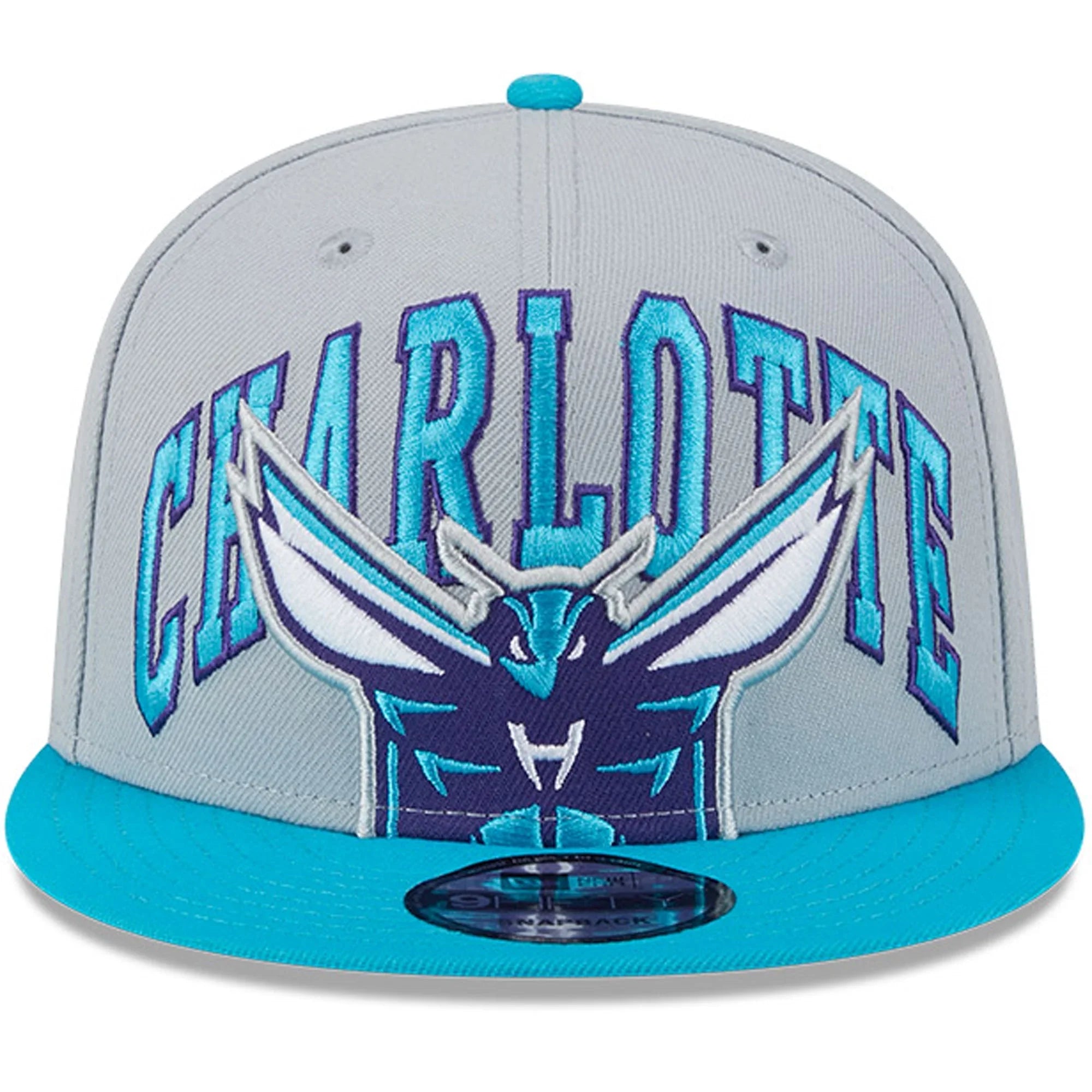 Hat OSFA Charlotte Men's - 9FIFTY New Tip-Off Hornets Snapback Era Gray/Teal Two-Tone