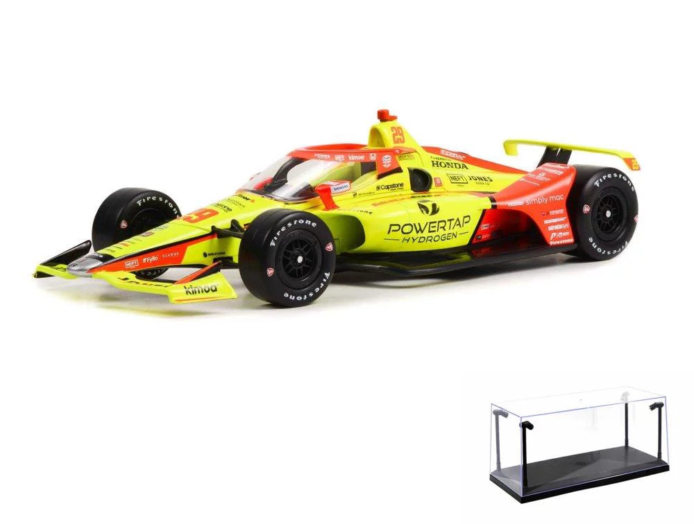 '- 2022 IndyCar, Scale Greenlight #29 NTT Diecast Case DeFrancesco Diecast Devlin - Car Car - 1/18 w/LED 11156 Display