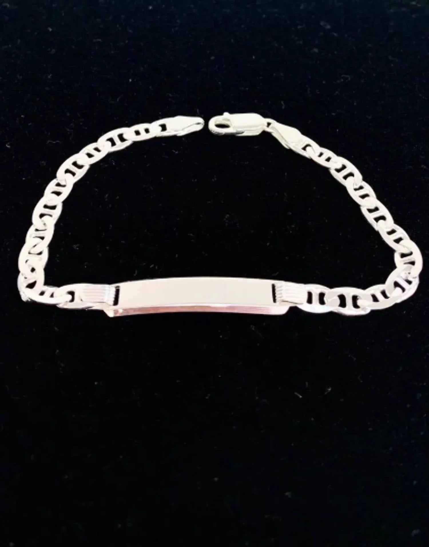Link Bracelet / / 925 in Bracelet Pulsera Sterling Mariner Mens for para for Mariner Bracelet 9.7g Silver 8" ID Mens Silver Silver ID / 5.4mm hombre