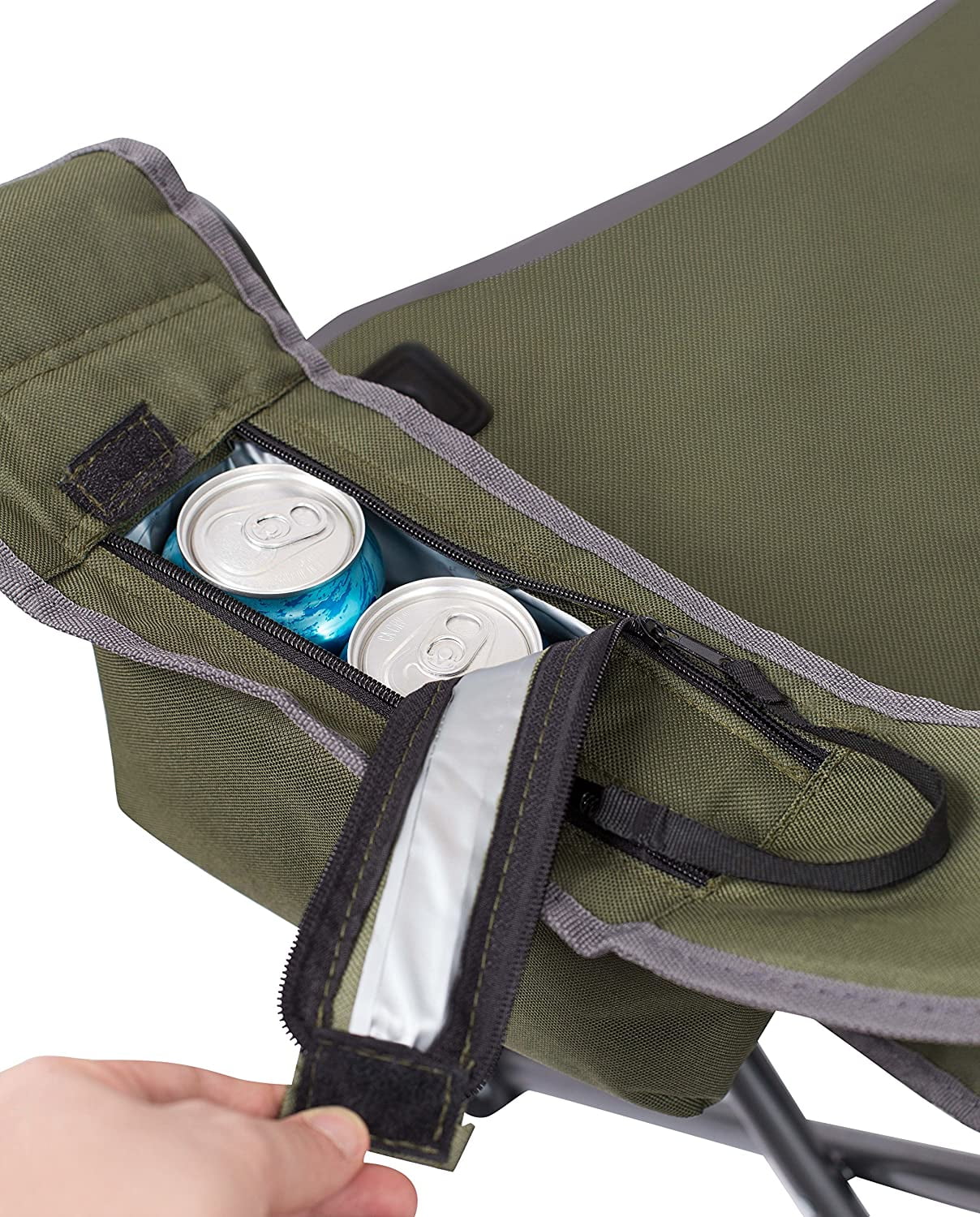'- Beach Holder Camping Cooler Internet's - Folding Extra Case Bag Cup Best Padded - Duty Insulated exterior - - Heavy - - Sports XL Wide Quad Green Chair Carrying - - -