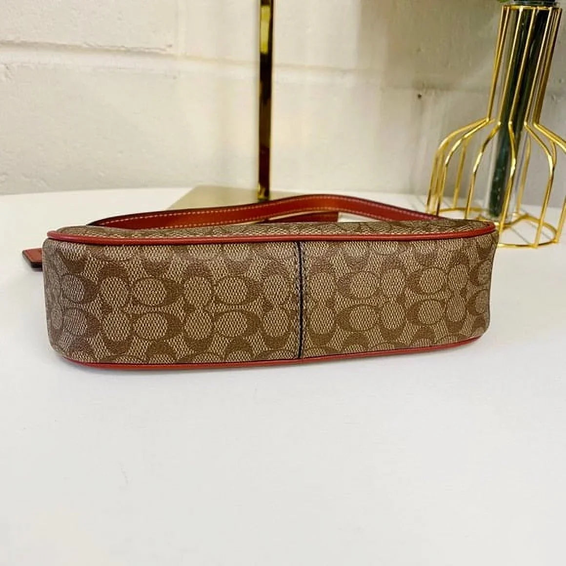 In 19 CE698 IN Terracotta Colorblock Khaki Canvas Nolita Signature Coach