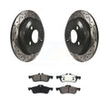 Kit KDS-100458 Brake Pads And - Transit Disc Auto Drilled Semi-Metallic Coated Cooper Rear Slotted Rotors For Mini