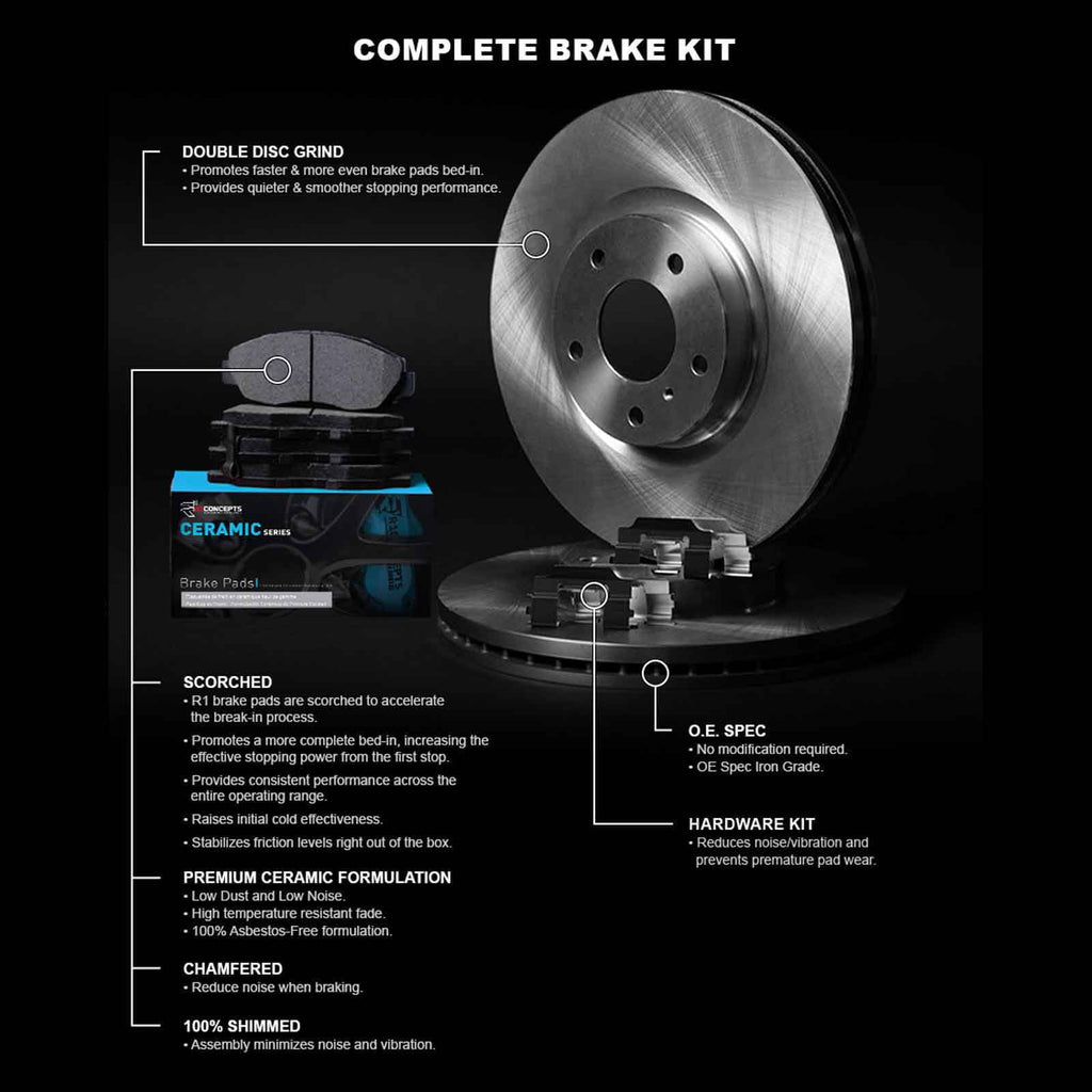 Brake With 2015-2017 R1 Rotor Ceramic Series CHEROKEE, Concepts Concepts 42049 Line JEEP Wfwh1 select: R1 E 200 2014-2022 CHRYSLER Fits