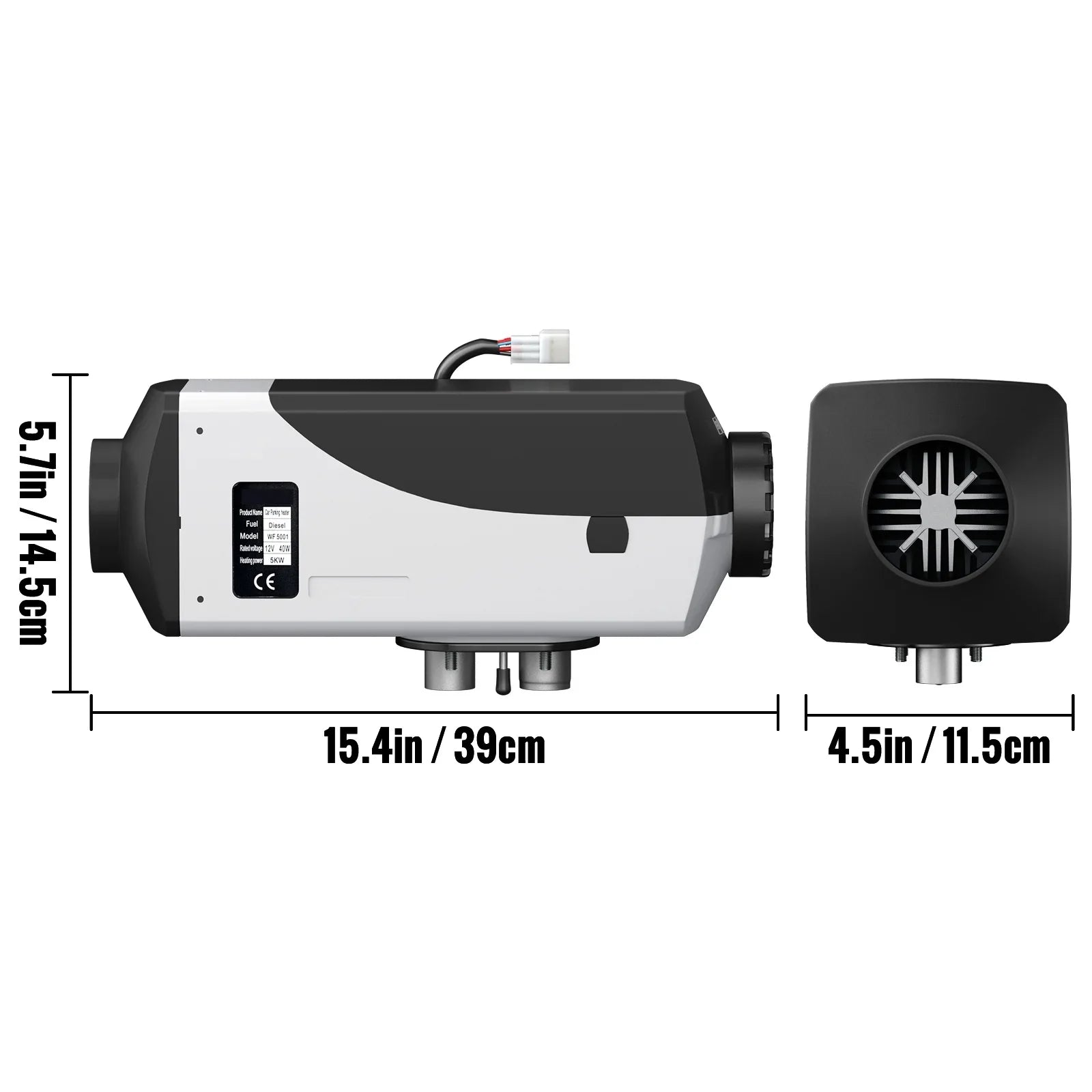 Heater 5KW Boats Remote Tank Parking LCD Diesel Diesel 10L 12V Motorhomes Bus Air Thermostat Control SKYSHALO for with Muffler and RV Heater Trailer Heater Diesel and