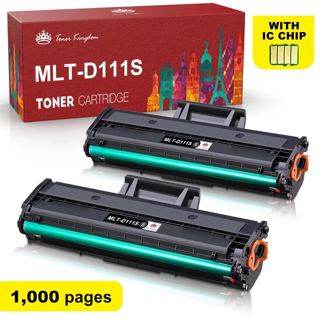 MLT-D111S Xpress M2022W Ink M2020W 2-Pack With Cartridge Toner Compatible SL-M2020 M2070W M2026W Chip for M2070F (Black) Printer M2024 Replacement M2070FW Tonerkingdom