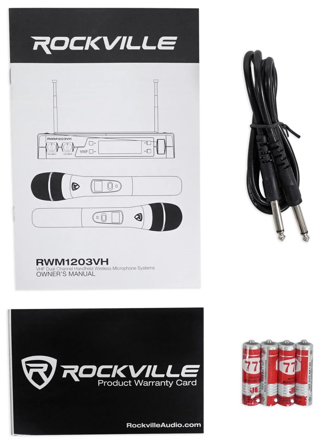 Mics Home System Wireless Sub+(2) Theater/Karaoke w/5.25" VHF Rockville Machine
