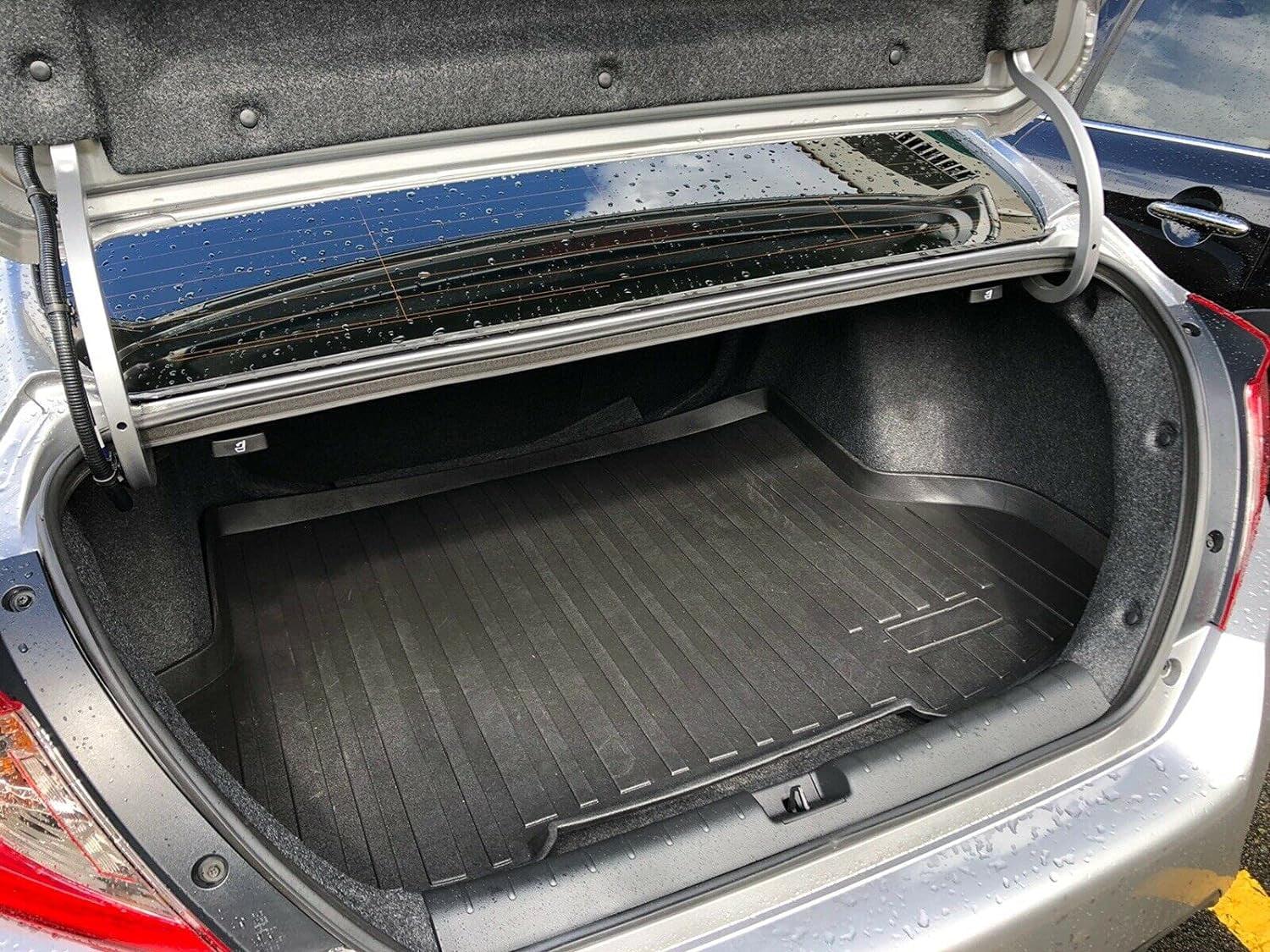 for Install Laser EA Car EACCESSORIES climate-Resistant Sedan Honda – Raised Design Rubber Mat with 2016-2021 – for Trunk Non-Slip Cars Trunk Mats to Easy Lip – Civic Cargo – Trunk Mat Liner Pre-Cut –