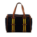 Cabas Tote Unisex Blue Authenticated Fabric (Good) Bag Pre-Owned Wool Camail Hermès