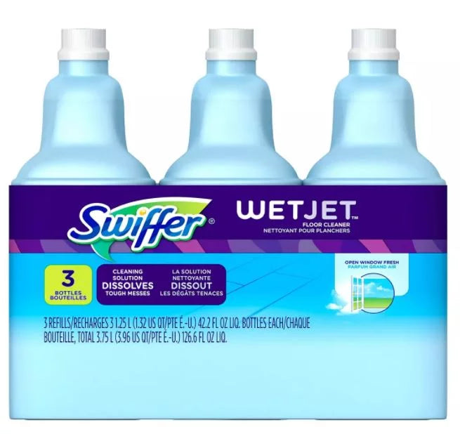 (Pack oz Swiffer Open 42.20 Cleaner, of Floor 3) Wet Jet Window Fresh