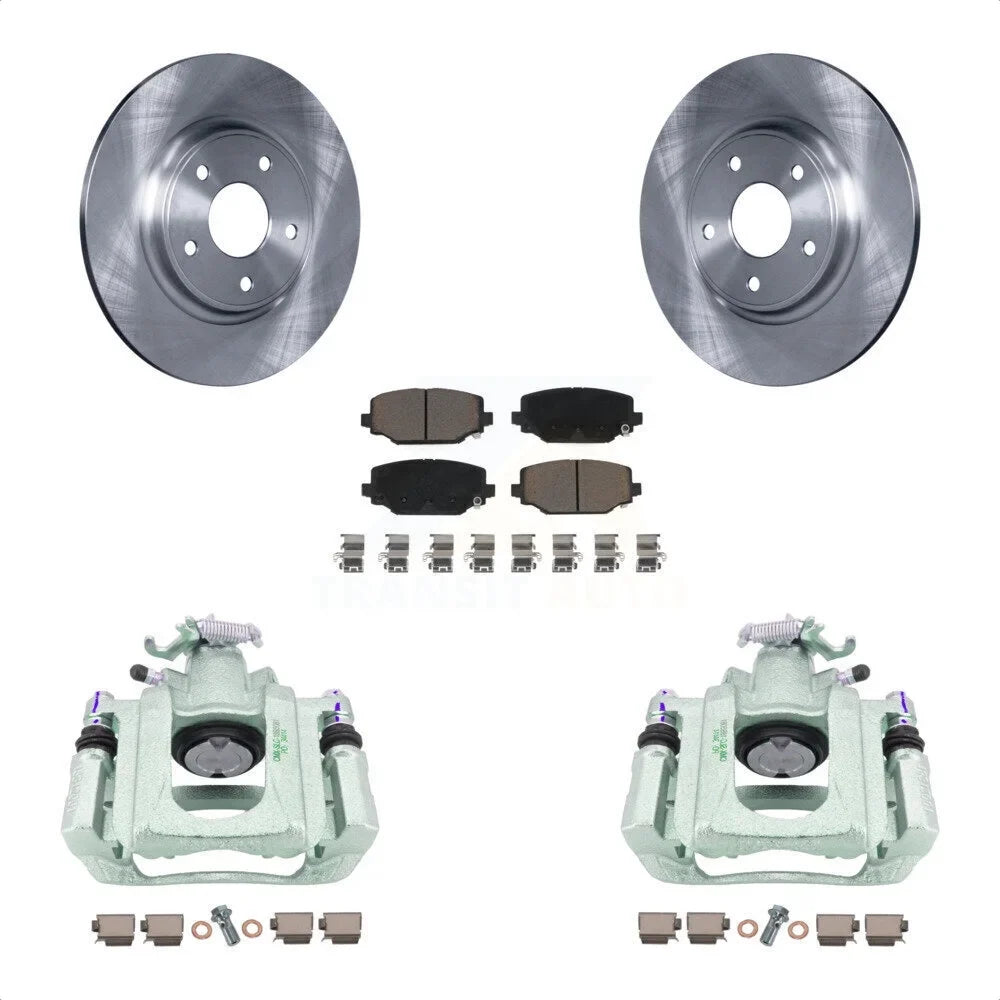 For Pads Brake Kit Rear Ceramic Ram KC8-100707C Rotors 2012 Piston Front Dual Auto And Transit C/V With Caliper Disc