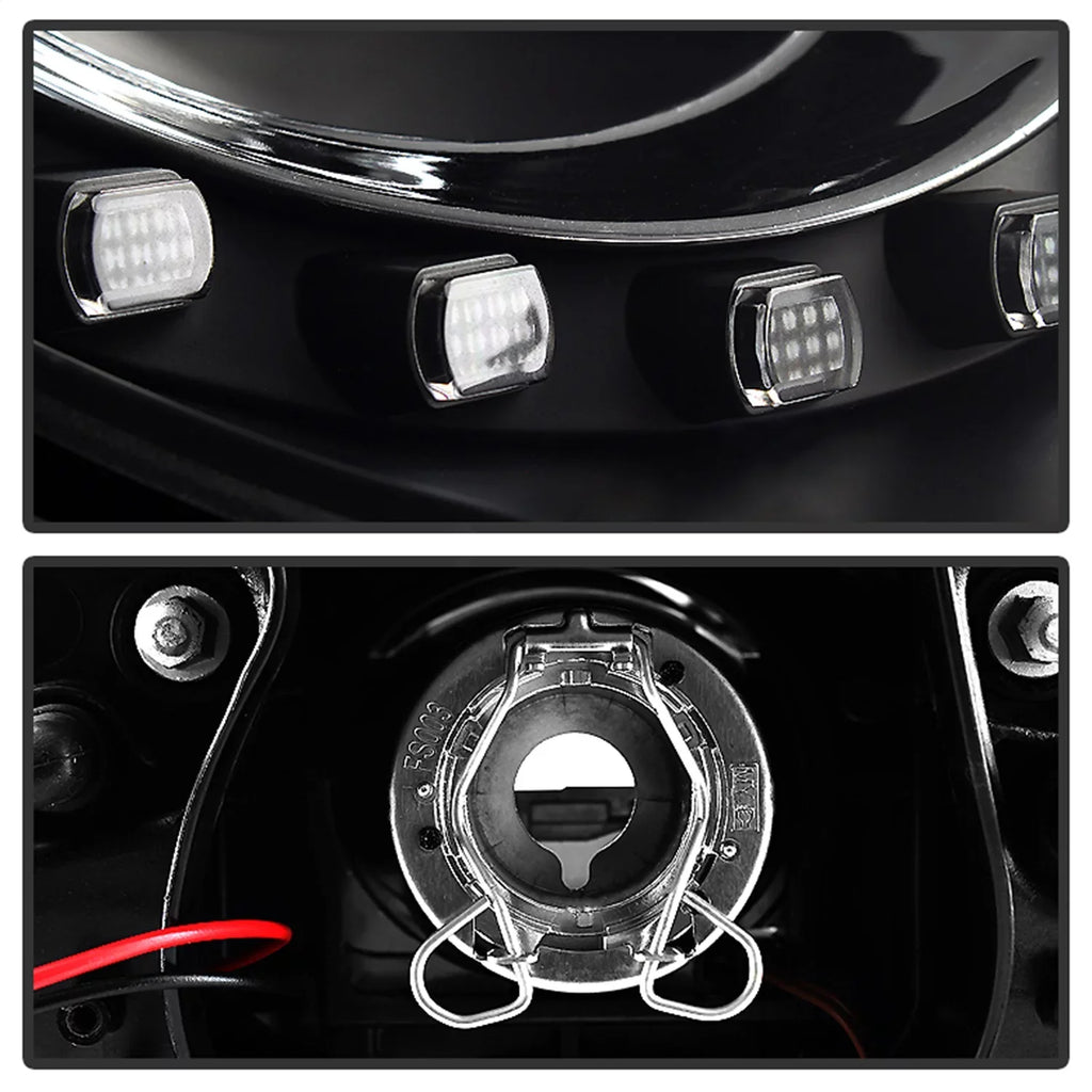 '- Black Beetle Headlights Spyder Volkswagen LED Projector 06-10 DRL -