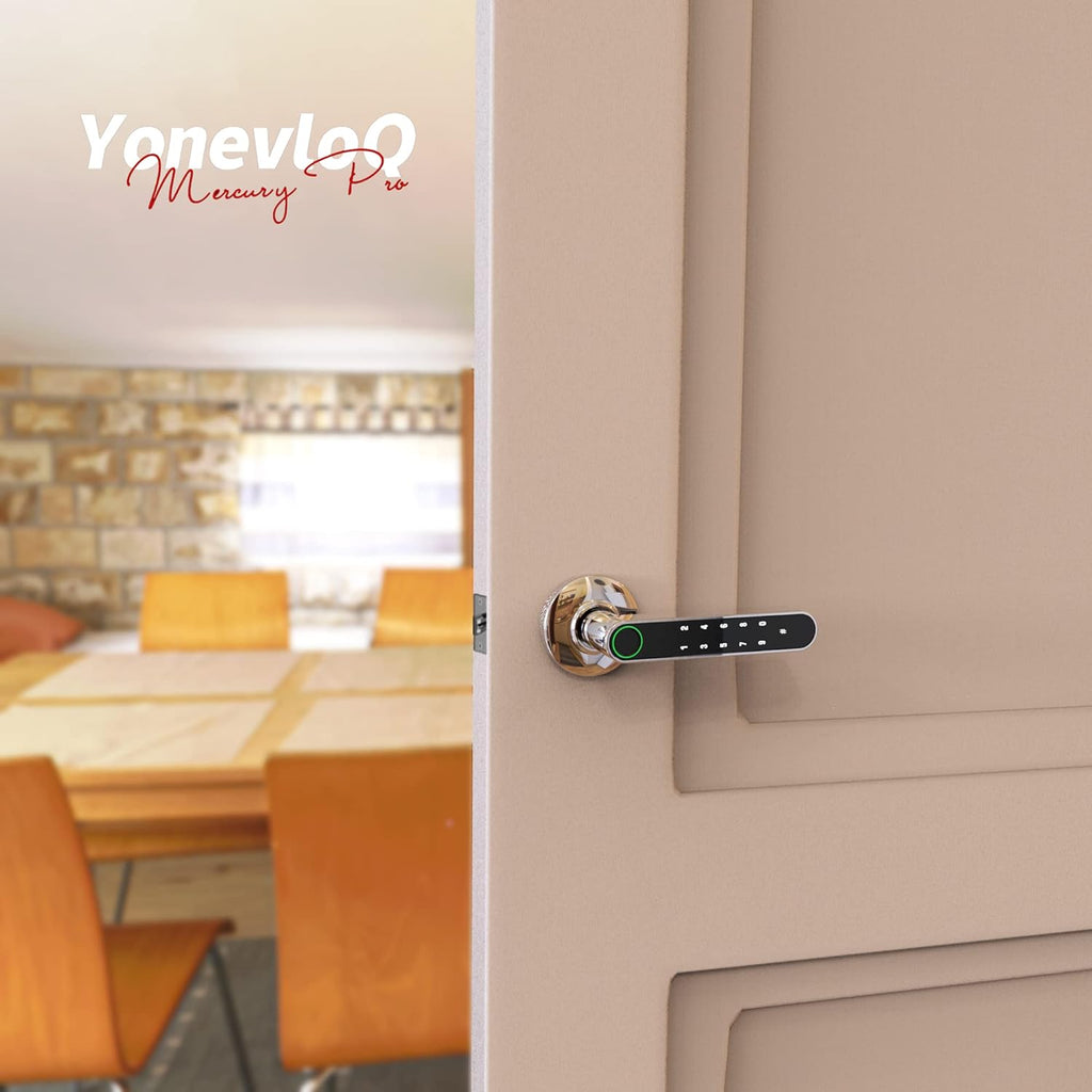 New Door Home Office, Upgrade] by Airbnb, [2024 Fingerprint with Suited and Tuya for Door Smart App Ideally Install Password, Keypads Backup Handle to Lock Keys, Easy GOURE,