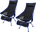 Back with & High Pocket Hiking YANPO Camp exterior Portable Lawn Beach Chair Chair for Camp 330lbs Lightweight Heavy Headrest Duty 2Pack Travel Travel Chair, Folding