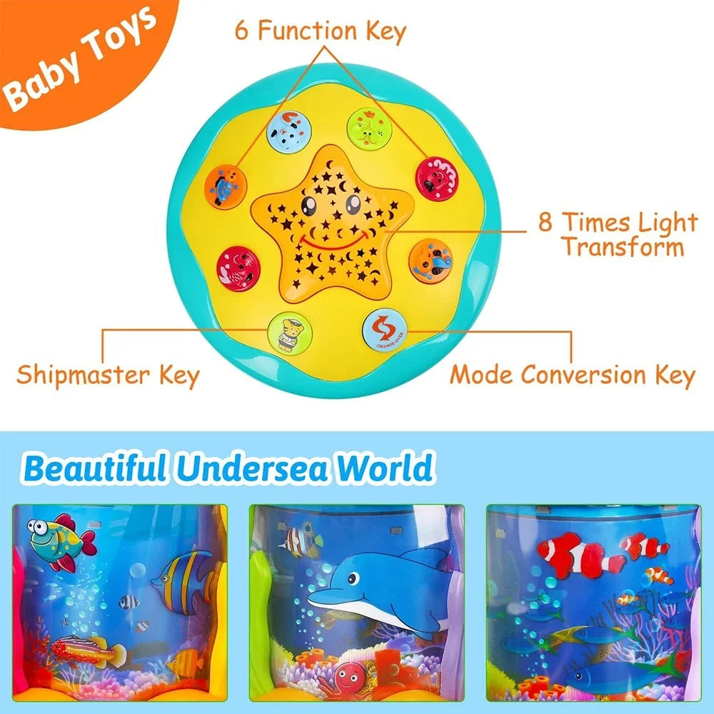 Star Ocean Rotating Gift to Baby Musical Years Toys Toys for 12 6+ Learning - Light Baby - 6 Projector Infant Crawling Month Months Toys Old