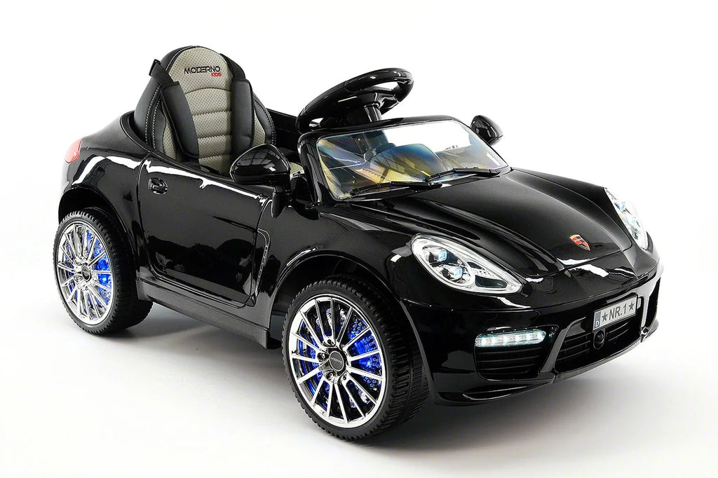 Electric Ride-On 12V Metallic Kids Car Kiddie with R/C Black Remote Parental Roadster |