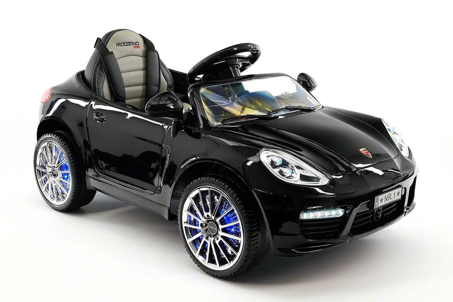 Electric Ride-On 12V Metallic Kids Car Kiddie with R/C Black Remote Parental Roadster |