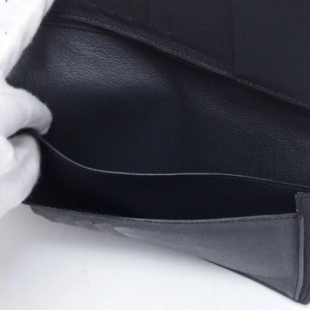 (Good) Long Wallet Black Pre-Owned Bifold Taiga Billfold
