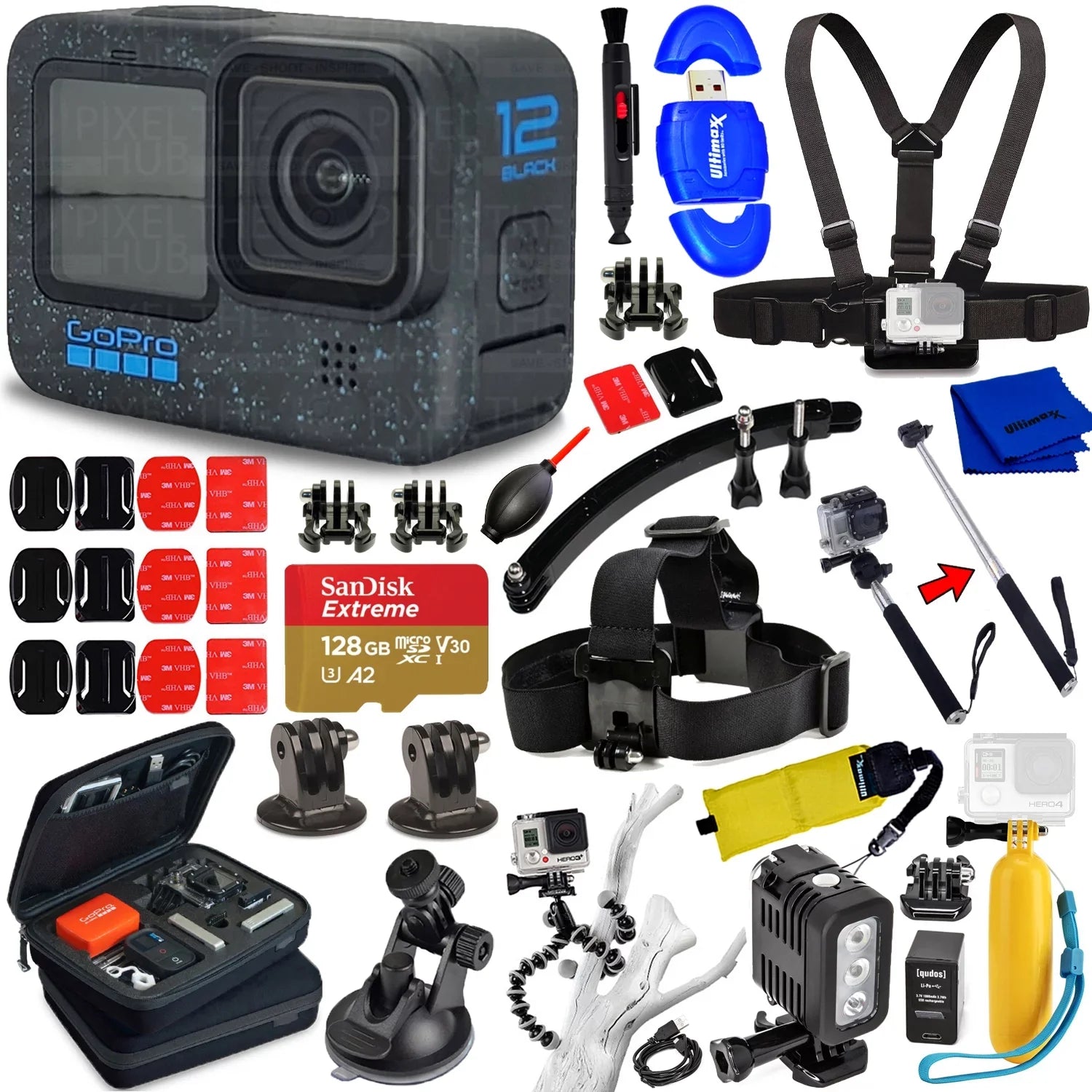GoPro 128GB Bundle - Accessory 20PC CHDHX-121-CN HERO12 Black