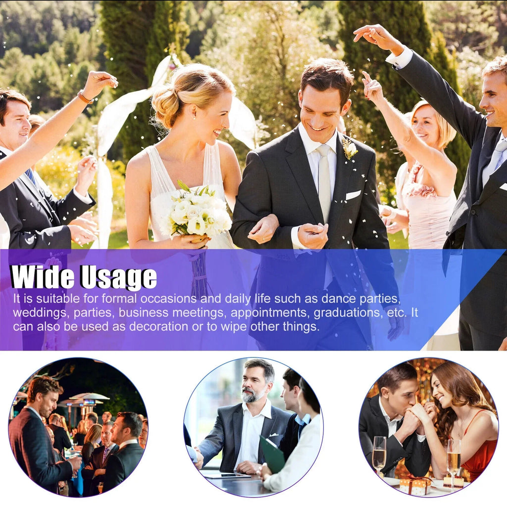Wedding Dot Hanky Floral Silk Fashion Party Pocket Handkerchief Square Men 8PCS