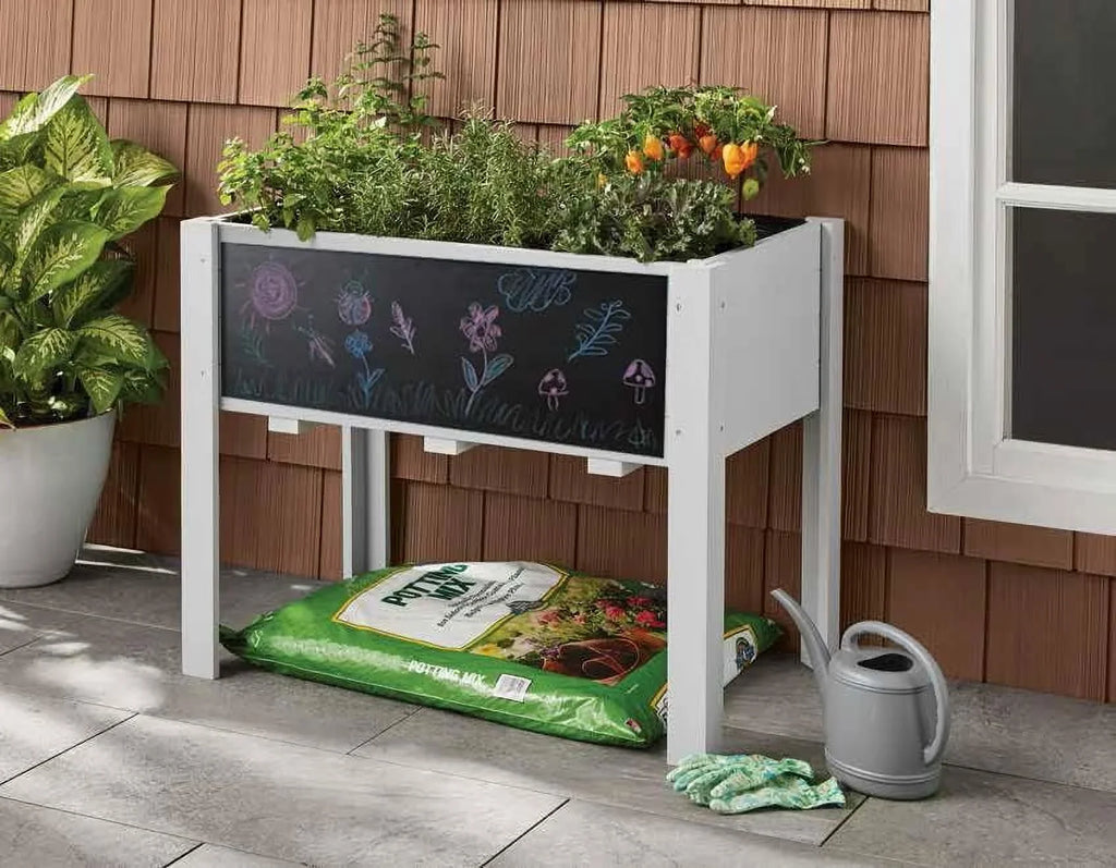 Bed Elevated Yard, for Bed, Raised Garden Vegetables Lawn x x Planter Grey 18 Garden Inch Light exterior Box for Kids Wooden 24 Grass Raised Raised Kids 30