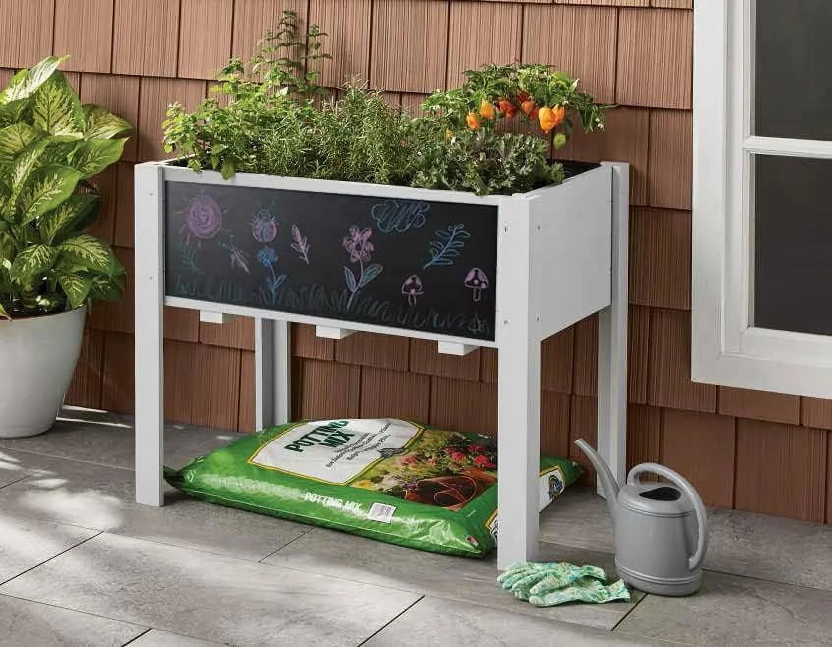 Bed Elevated Yard, for Bed, Raised Garden Vegetables Lawn x x Planter Grey 18 Garden Inch Light exterior Box for Kids Wooden 24 Grass Raised Raised Kids 30