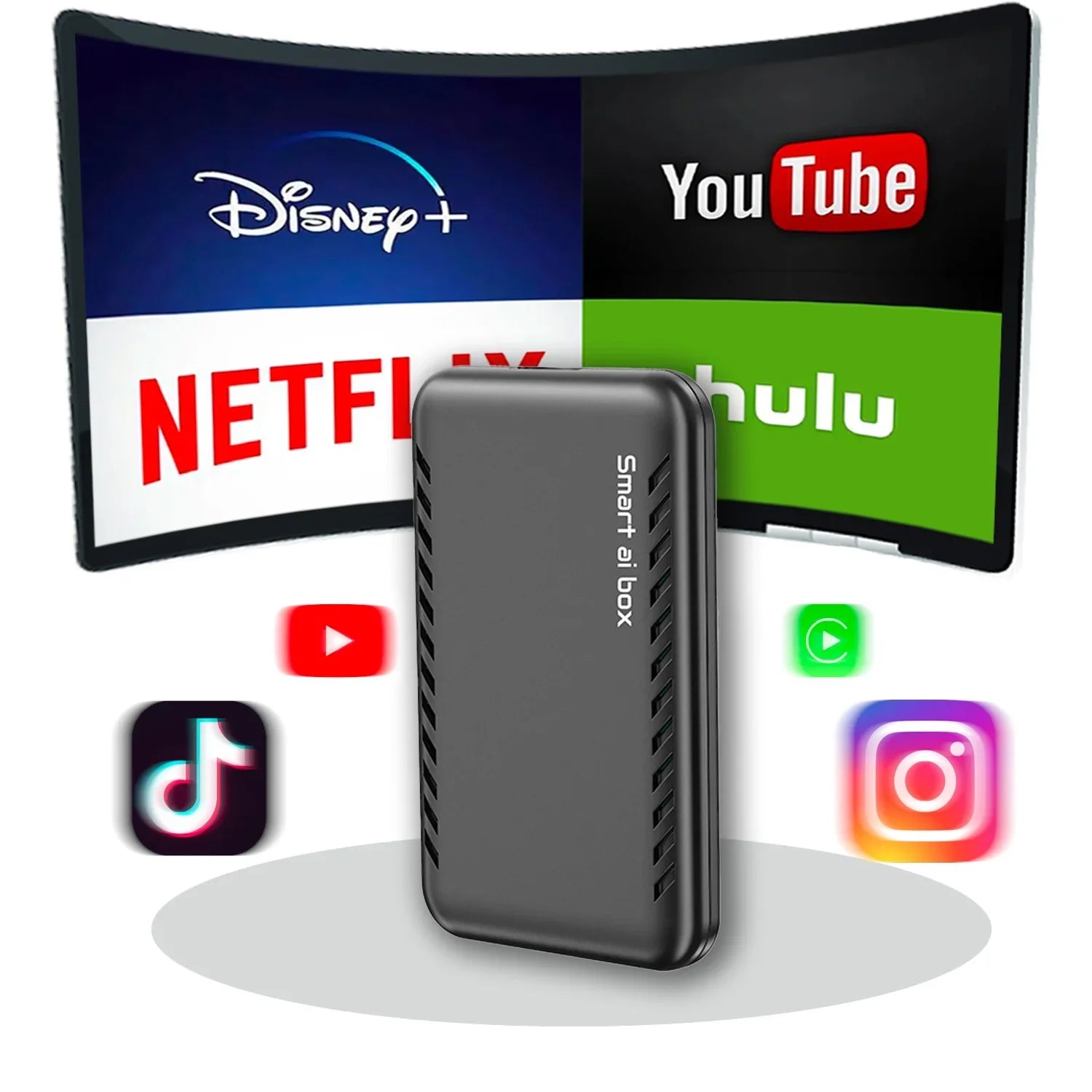 & CarPlay Wireless The [2024 Android Auto for Newest] Pro to Adapter Drivebox Autoflix,4 Car Car Your Netflix/Youtube/Screen Magic Adapter Wireless Box Link with in CarPlay Stream 1 Mirroring,