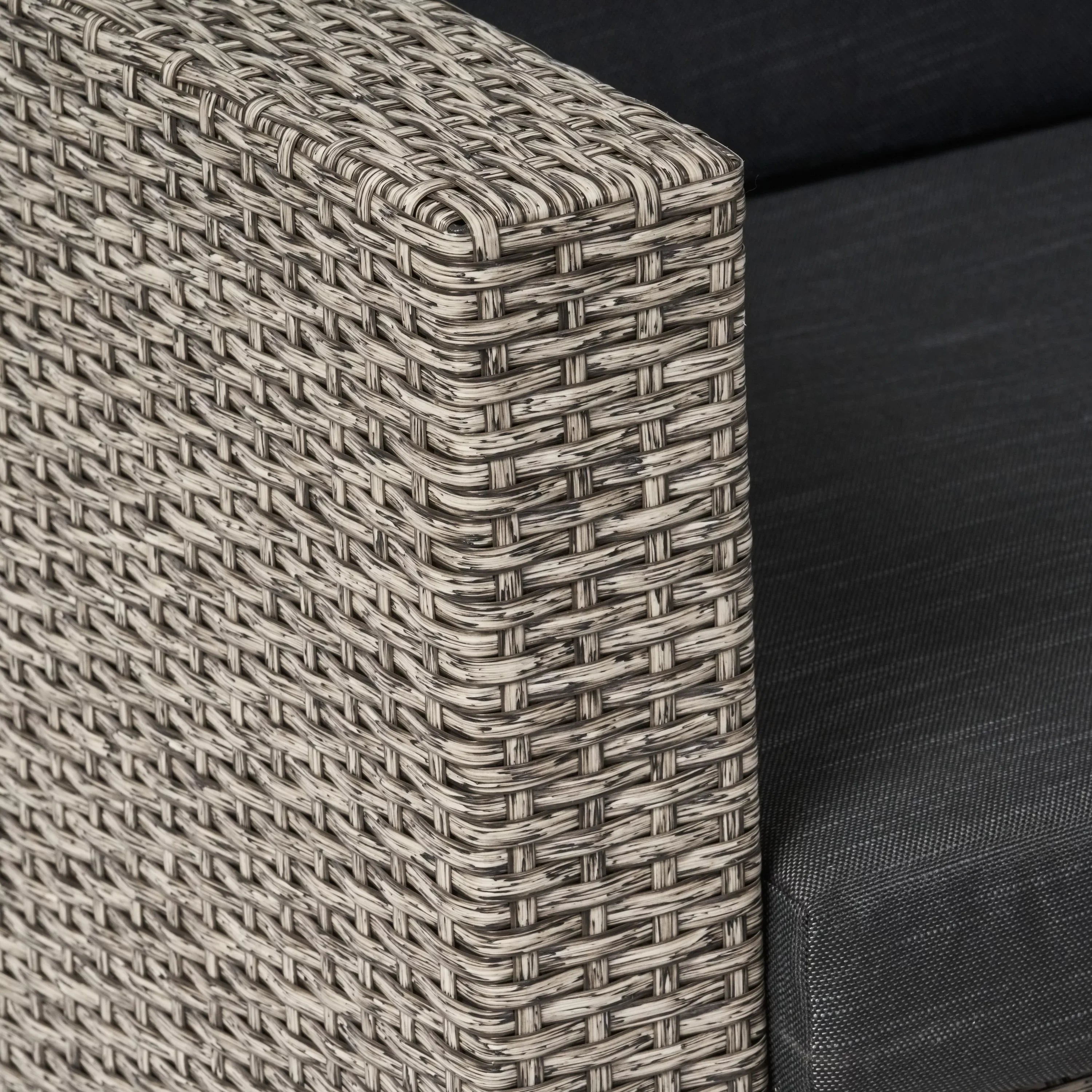 and Black GDF Dark Cushions, Mixed Sofa Studio Venice 4 Seater exterior Wicker Sectional Gray with