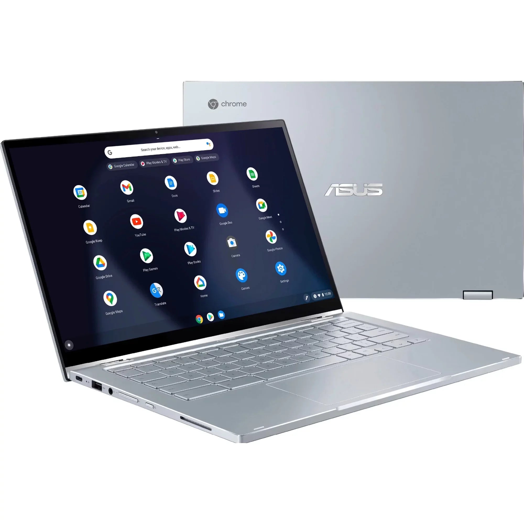 8GB USB-C Touchscreen C433 14" Business Webcam SD Chromebook 64GB Intel Laptop ASUS M3-8100Y Flip Chrome + DDR4 UHD Card Graphics eMMC OS FHD 256GB 14 Processor IPS Intel 615 Core 2-in-1 Silver