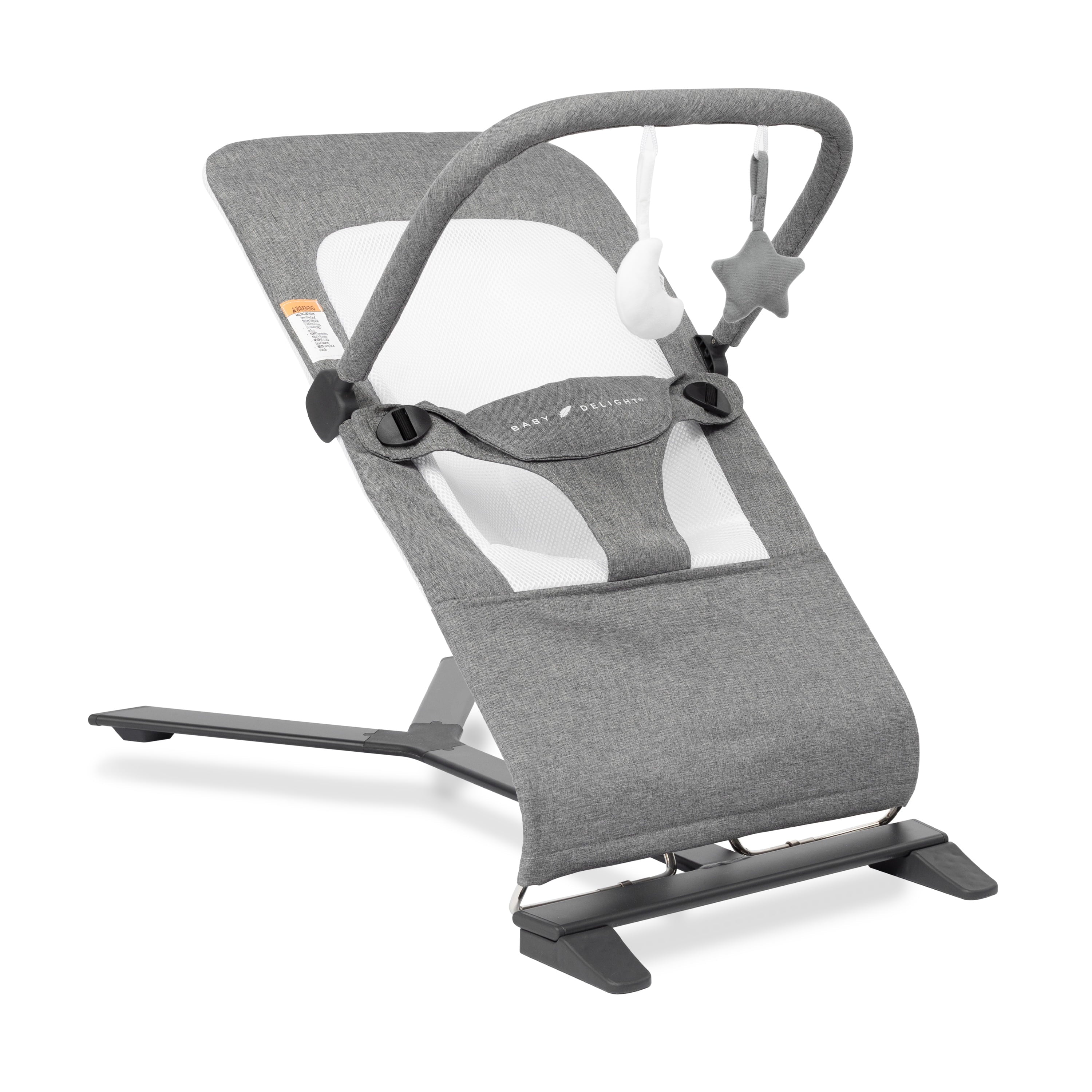Baby Deluxe Portable Tweed Months, Baby Charcoal Delight 0-6 Infants Bouncer, for Alpine