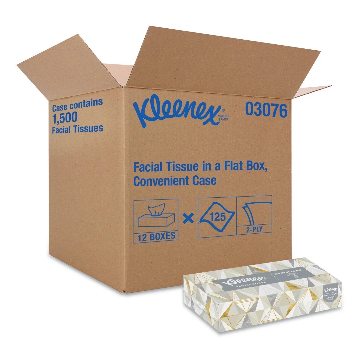 Boxes/carton White 2-ply, 125 Kleenex® Facial 12 Tissue, Sheets/box,