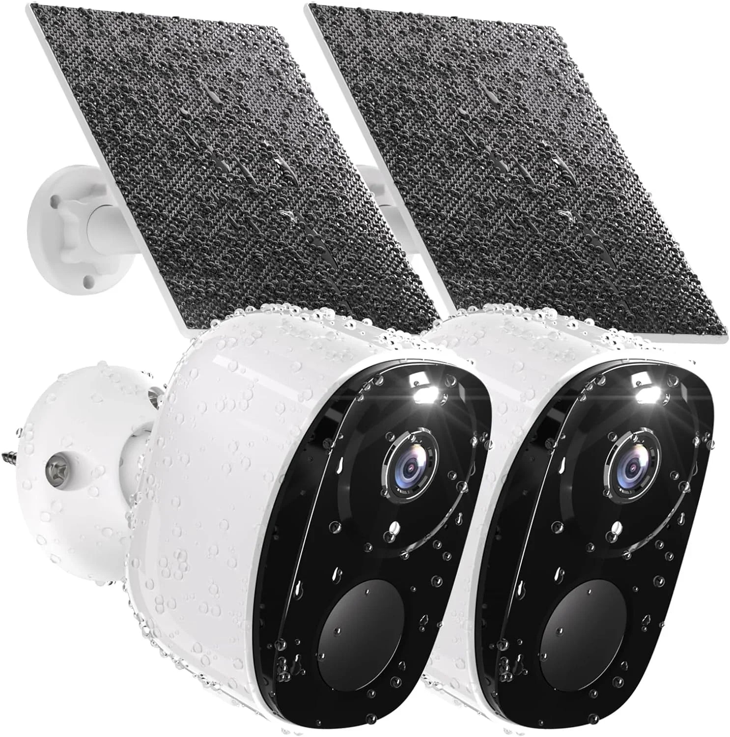 Security, Storage Night Security Cameras Vision, Home 2Pack Waterproof, for Cameras Two-Way SD Detection, Color with 2K Panel with IP65 AI Motion Card/Cloud Camera exterior Solar Audio, Home Wireless