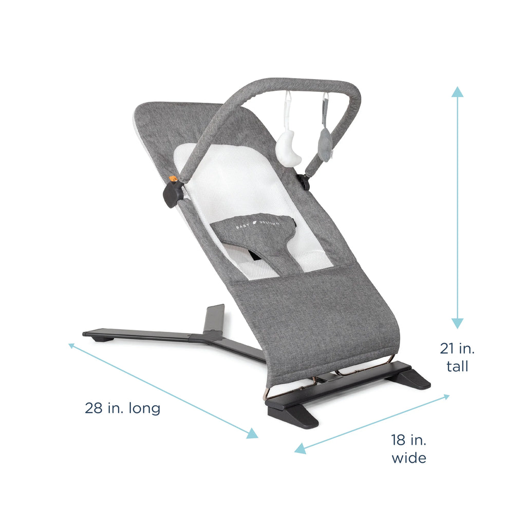Baby Deluxe Portable Tweed Months, Baby Charcoal Delight 0-6 Infants Bouncer, for Alpine