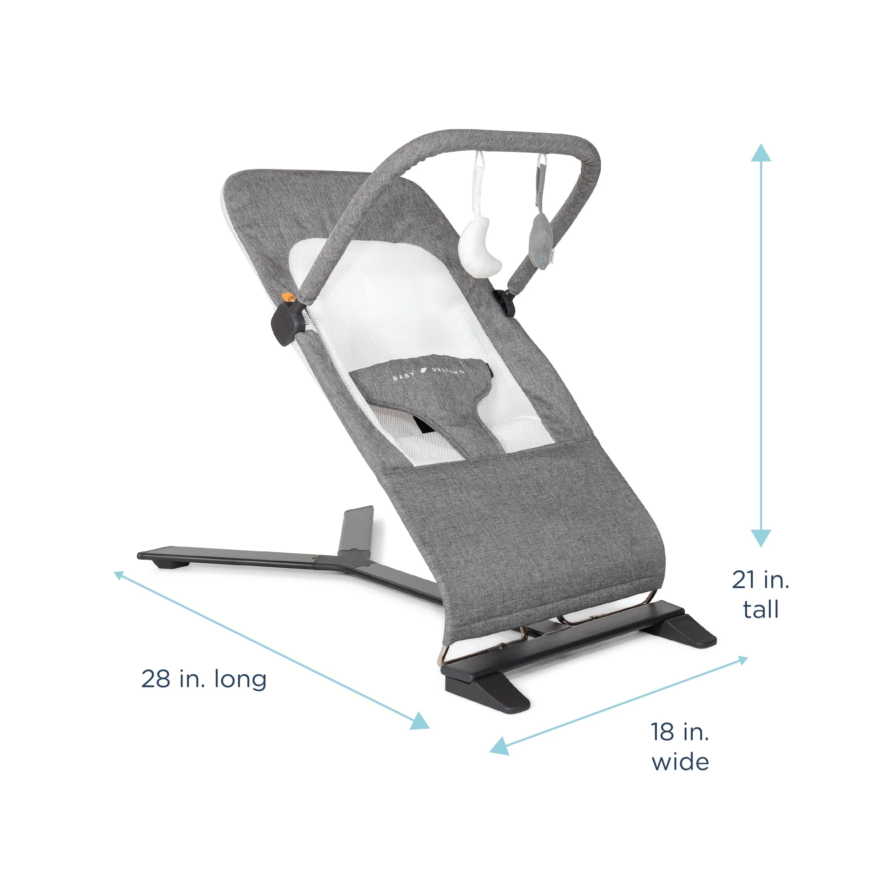 Baby Deluxe Portable Tweed Months, Baby Charcoal Delight 0-6 Infants Bouncer, for Alpine