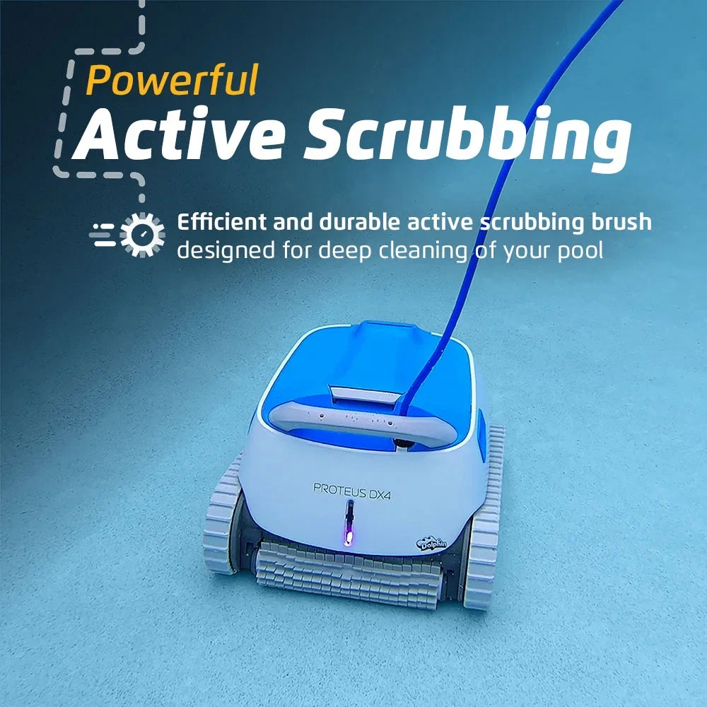 Cleaner for Scrubbing in Climbing Robotic Wall Ideal Powerful Pool up Dolphin Vacuum Waterline — Proteus All Types DX4 Capability 50 Pool Length FT — to —