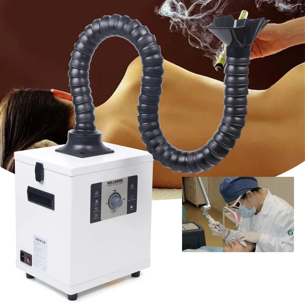 Air Filter Singel-Head Fetcoi Extractor Purifier Fume & Hose, 3-Layer 360° Smoke Rotatable With