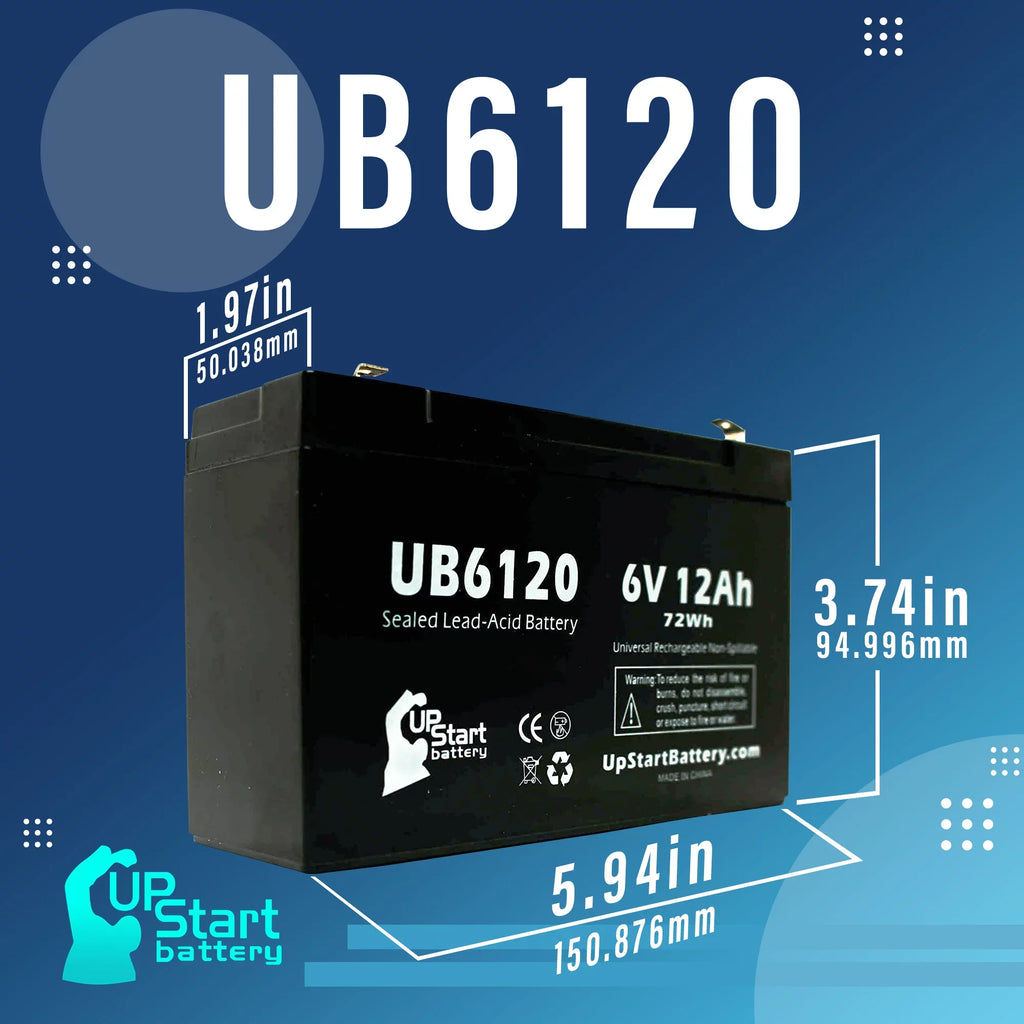 3x Pack Lead F1 UB6120 Tripp-Lite Acid - Replacement F2 Battery - - Battery Includes 12000mAh, F1 to (6V, 6 SLA) Adapters 850 12Ah, Sealed Universal AGM, Terminal Compatible Terminal,