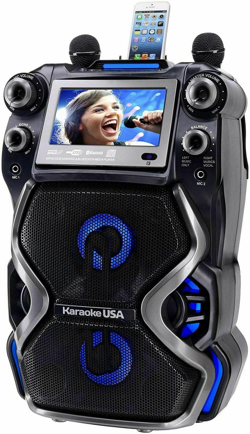 CDG/MP3G Karaoke Karaoke Rechargeable 2 Portable Mics w/ USA Player 300W