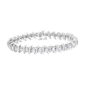 Silver 7.5 (I-J, - Link Diamond .925 I2-I3) 3 dimension Sterling cttw Bracelet "S"