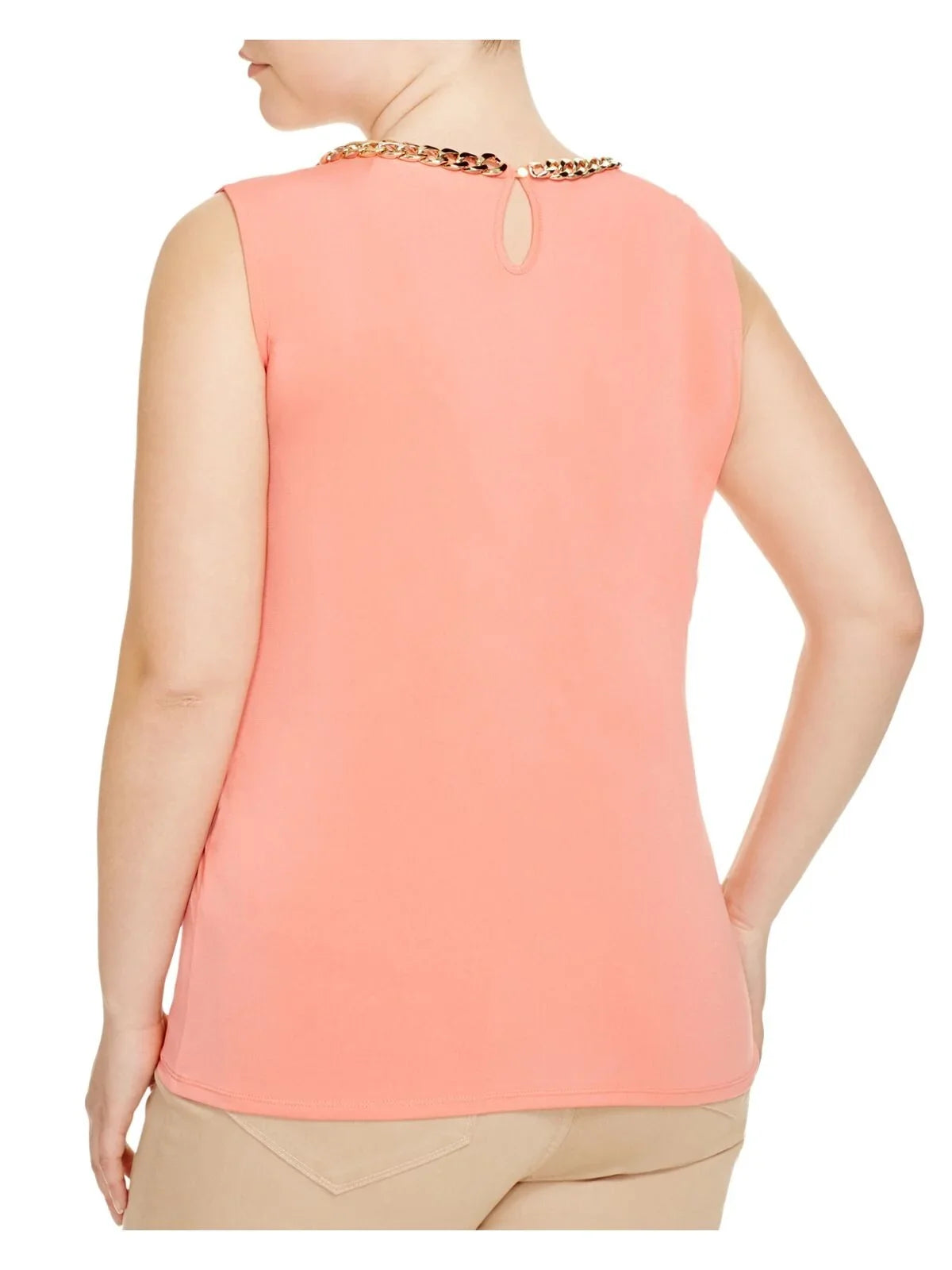 Womens KLEIN Plus Sleeveless CALVIN Tank Top 2X Pink Round Neck