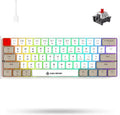 Chroma 14 Keyboard, C Keycap, Full Portable 60% Switch) Anti-Ghosting, Gaming Wired, Dye-Sublimation Type Rgb Mechanical Pc/Windows/Mac/Ps4/Xbox Backlight, Grey/Red For (White