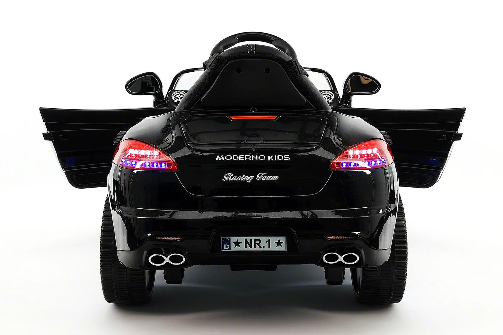 Electric Ride-On 12V Metallic Kids Car Kiddie with R/C Black Remote Parental Roadster |