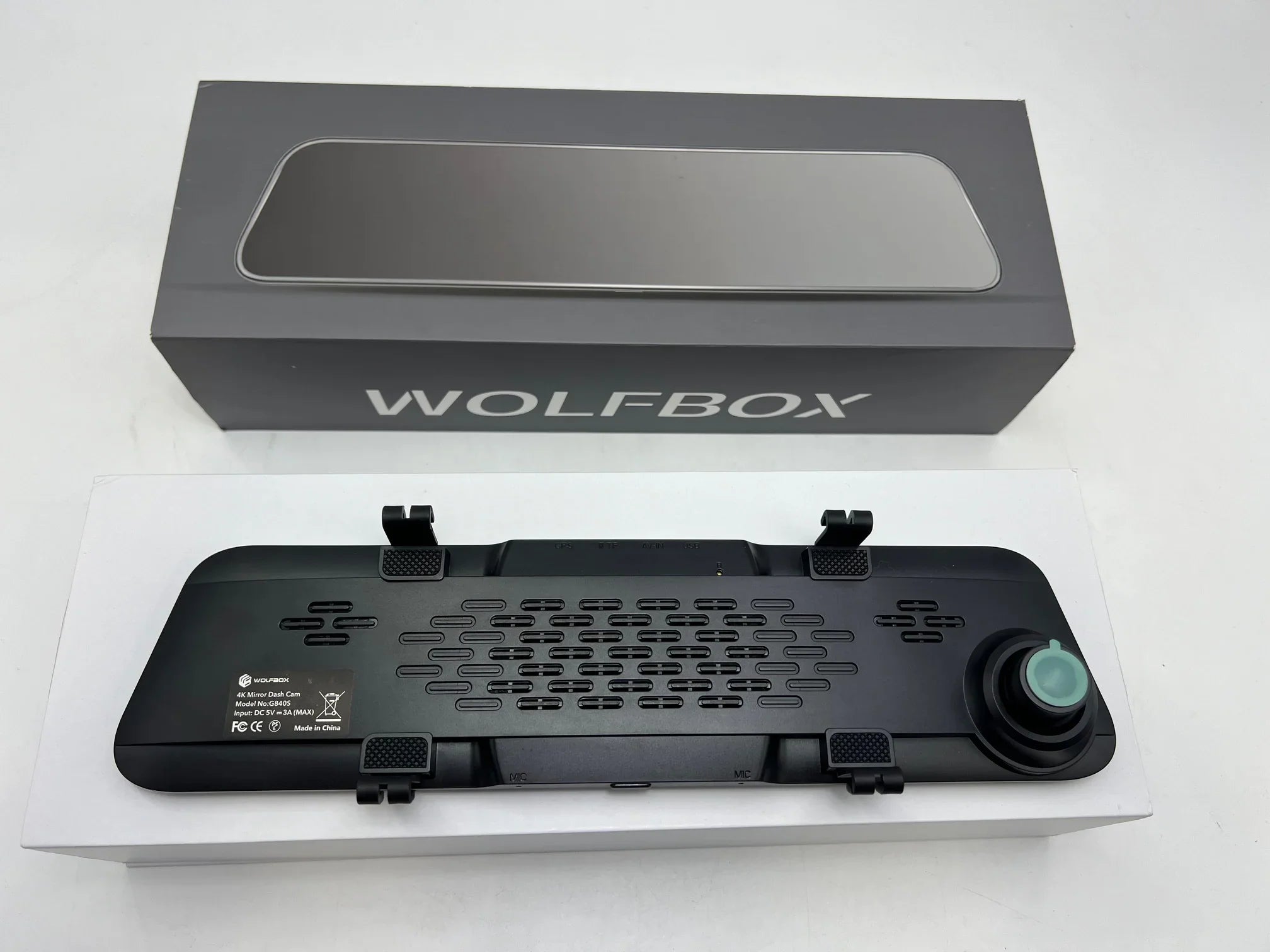 2160P Full Cam HD 4K Open Dash G840S 12" BLACK WOLFBOX - Box Mirror Backup Camera