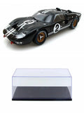 Car 1966 Toy SC408 - - Car 1/18 Black Stripes Shelby Case w/Display Model II GT-40 MK w/ Silver Diecast #2, Scale - Diecast