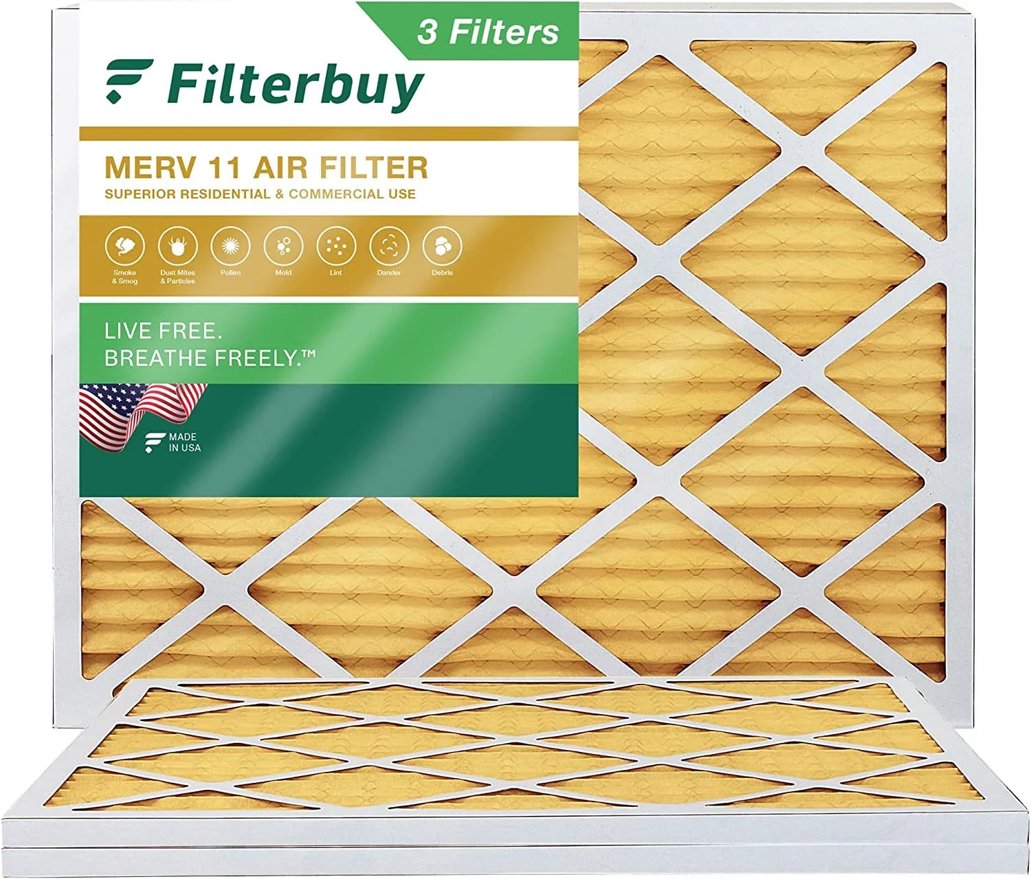 16x21x1 (3-Pack) Filters MERV Filterbuy Pleated Furnace HVAC 11 Air AC