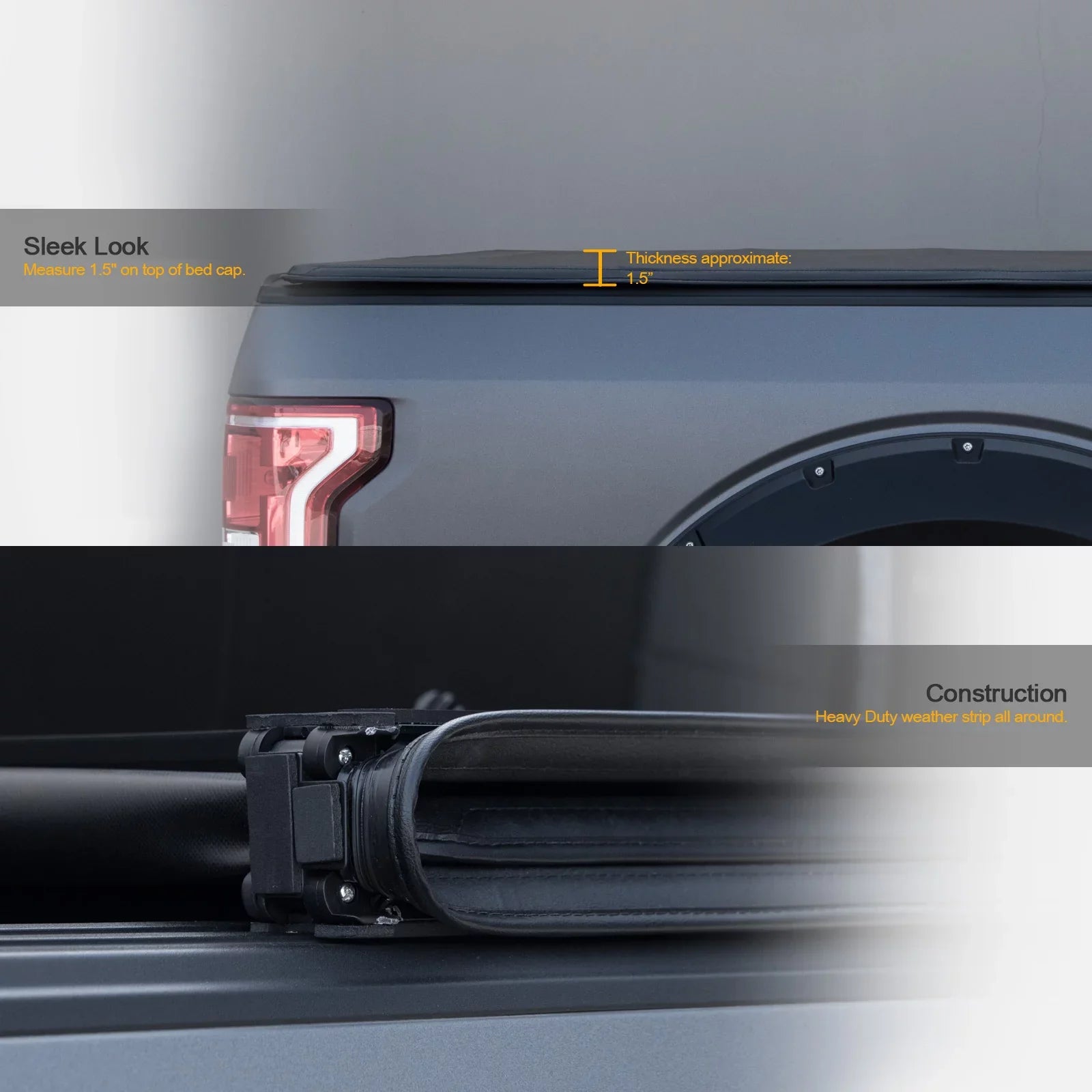 2019-2022 ) Truck ( with Ram Bed Soft Tri-Fold Tonneau 1500 Stehlen / For Cover Short Feet 68.4" Lights 733469490432 Classic LED 5.7 2009-2018 Bed