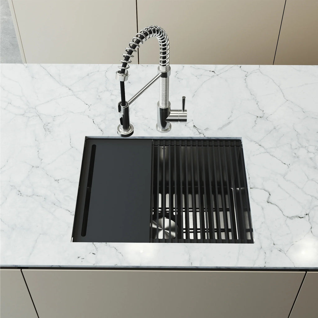 Kitchen Stainless Accessories Undermount with Sink Bowl Steel Single 23 in. VIGO Mercer