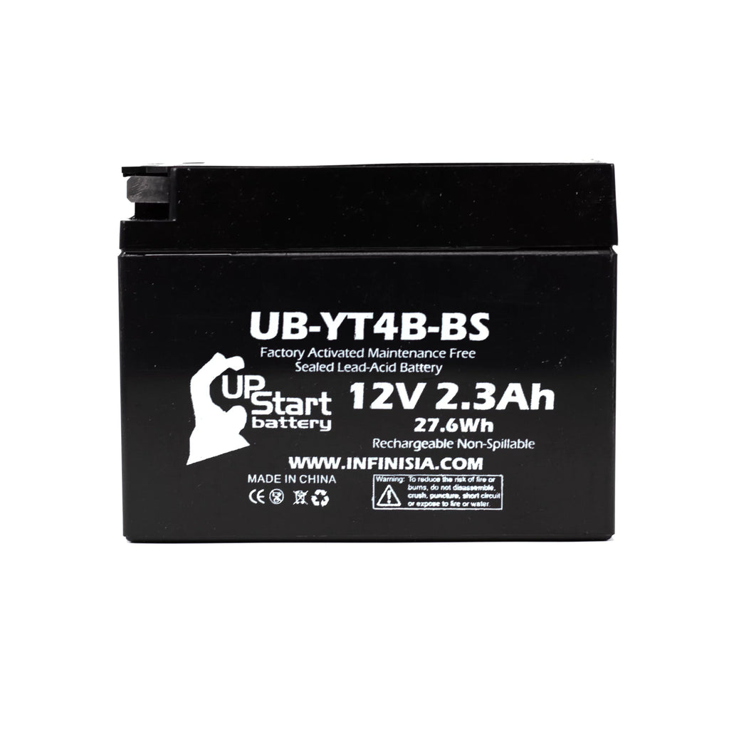 2002 12V, Motorcycle UB-YT4B-BS Battery - Battery 400CC Free, Yamaha for 3-Pack Maintenance UpStart Activated, SR400 2.3Ah, Factory Replacement