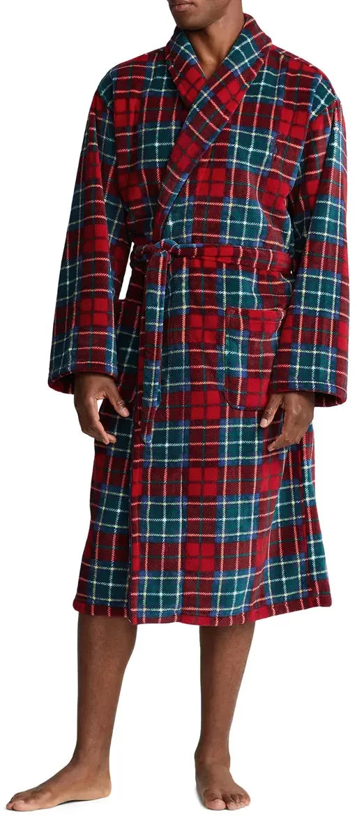 Small Lauren US PLAID Microfleece Ralph TARTAN Polo Robe, Men's Plaid
