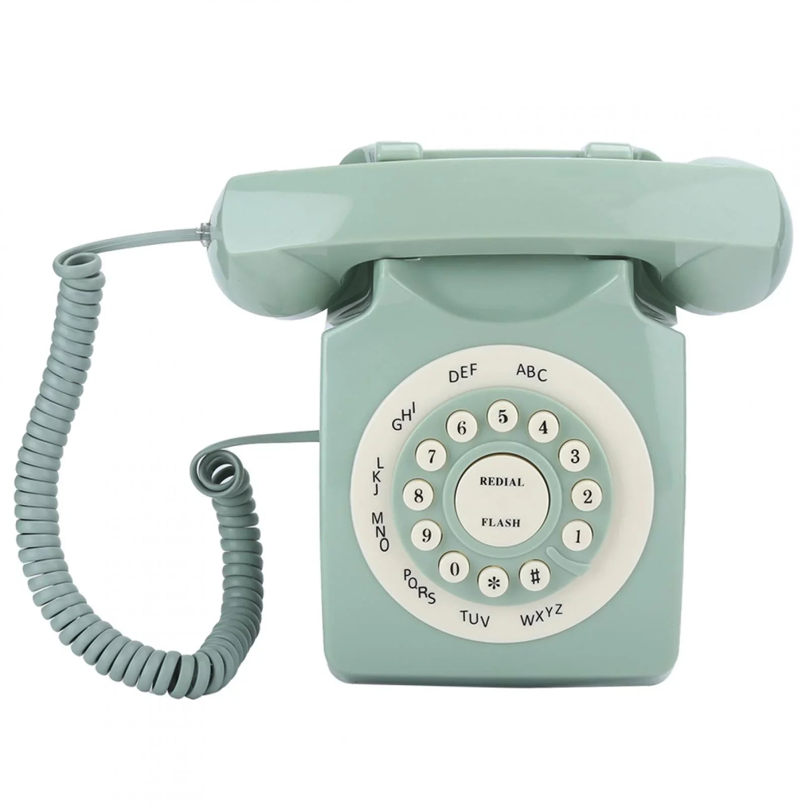 European Button High - Telephone Telephone Call Clear Large Aigend Antique Vintag Definition Landline Green