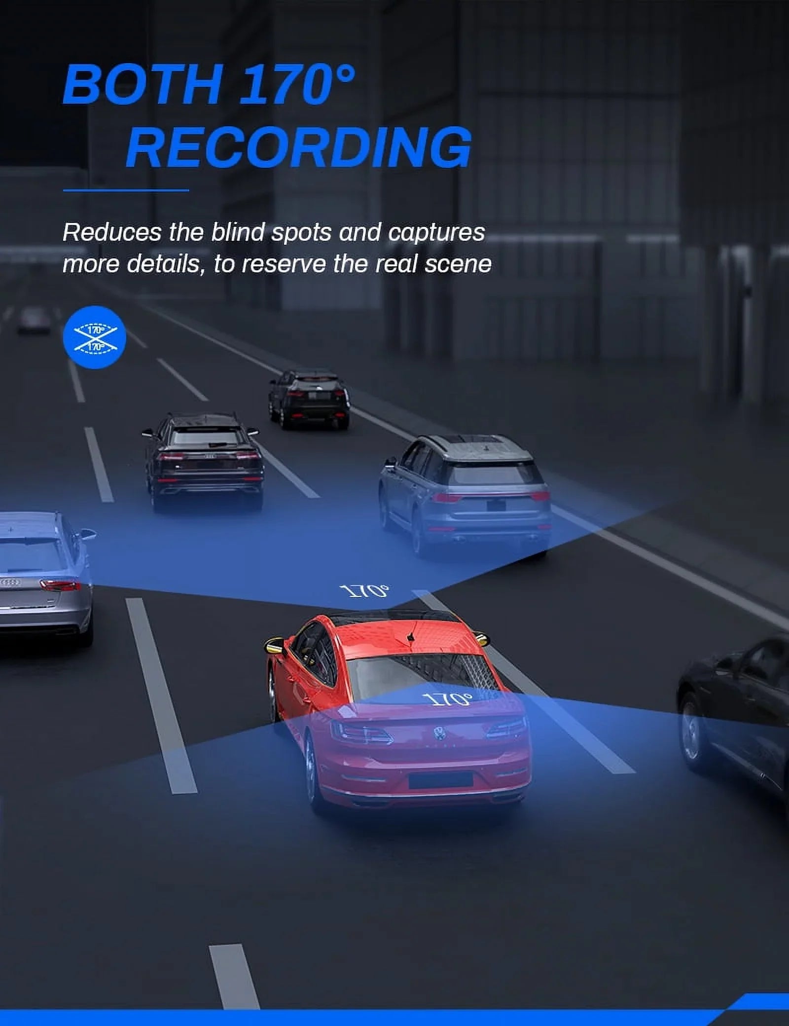 3 Car IPS Front Crosstour for GPS Backup Cam, Dash Cars inch Screen and Crosstour Camera Recorder Magnetic Dual Dash Dashboard Rear 2.5K Cam 170° Camera